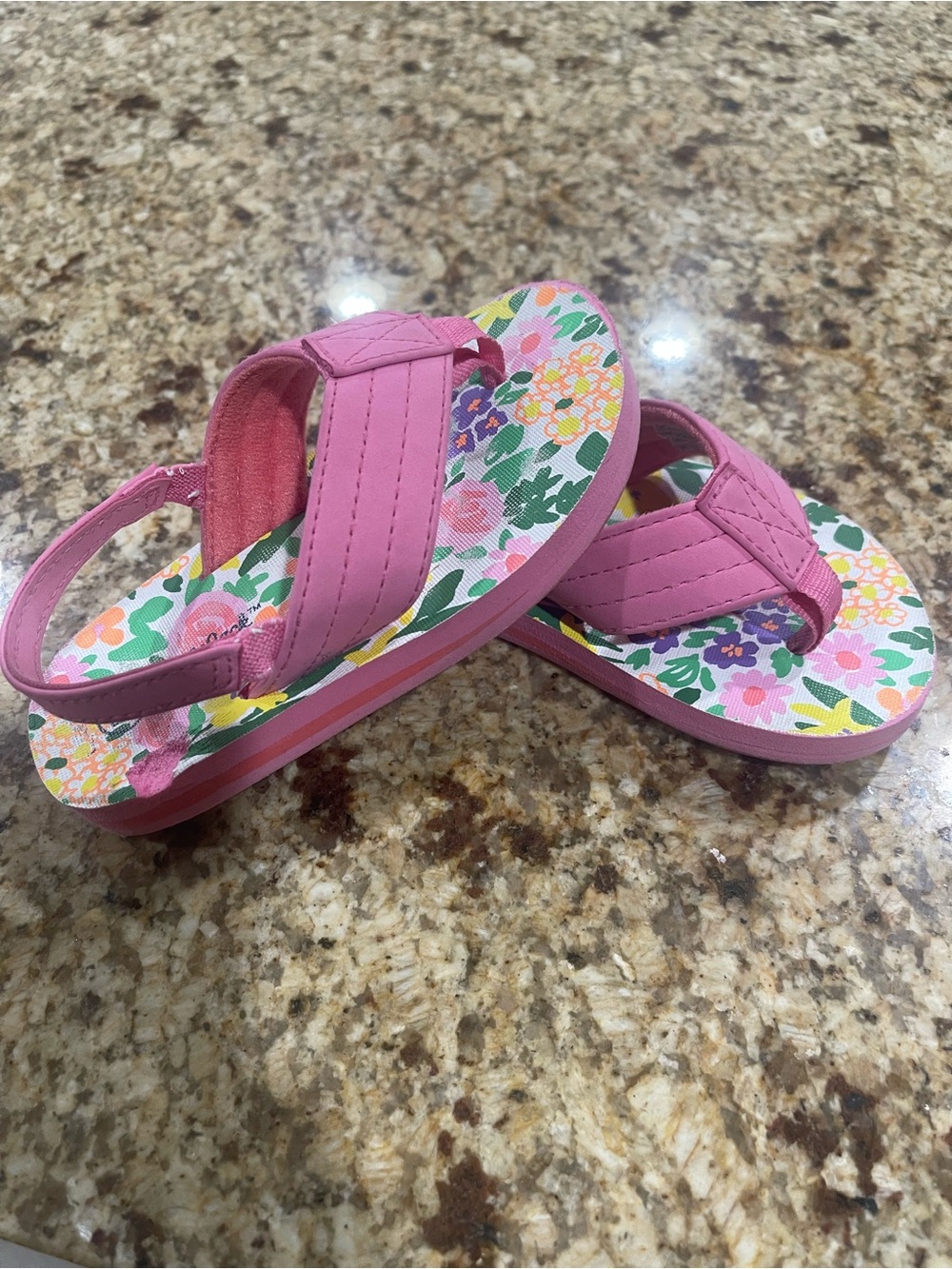 Cat & Jack Pink Floral Backstrap Sandals for Kids